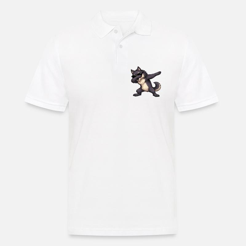 Dabbing Werwolf - Männer Poloshirt - Weiß