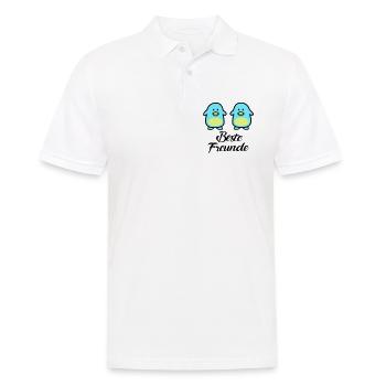 Pinguine Beste Freunde - Männer Poloshirt - Weiß - Vorne - Kai (181cm)