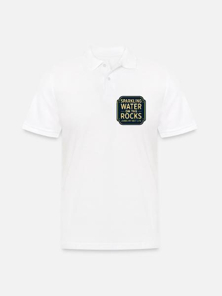 Sparkling water on rocks neon - Men's Polo Shirt - white