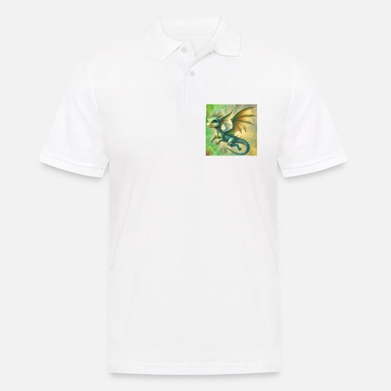 Drache - Männer Poloshirt - Weiß