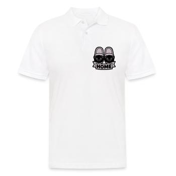 Pug Slippers Home Banner - Men's Polo Shirt - white - Front - Kai (181cm)