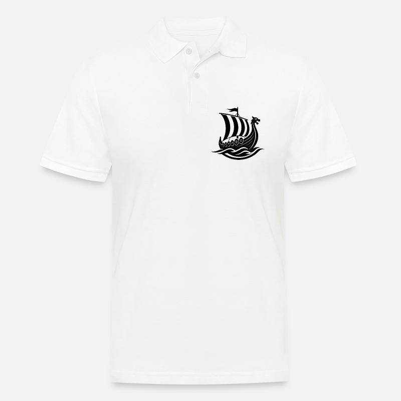 Wikingerboot - Männer Poloshirt - Weiß