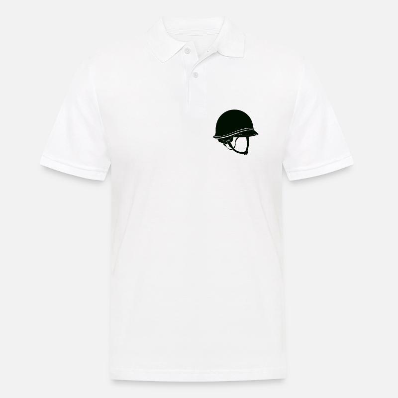 Armeehelm - Männer Poloshirt - Weiß