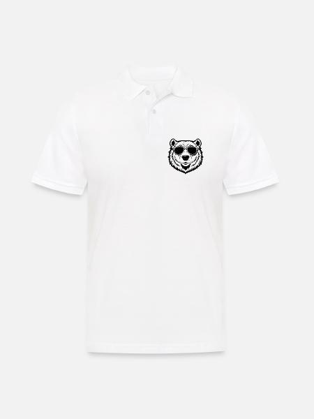 Cool Polar Bear with Sunglasses - Men's Polo Shirt - white