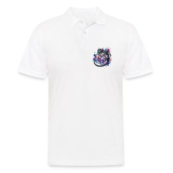 Süßer Drache mit D20 Würfel – Pen & Paper - Männer Poloshirt - Weiß - Vorne - Kai (181cm)