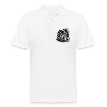 Astronaut auf Mondstein - Männer Poloshirt - Weiß - Vorne - Kai (181cm)