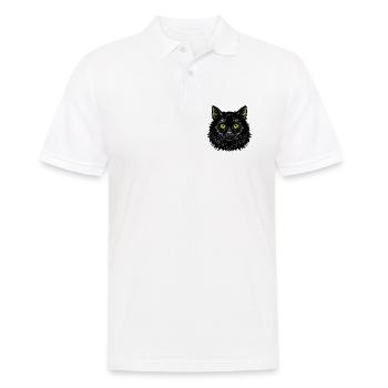 Flauschiges Katzengesicht - Männer Poloshirt - Weiß - Vorne - Kai (181cm)