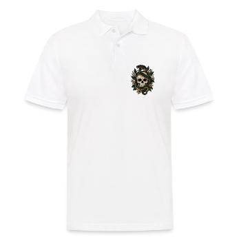 Totenkopf Schlange Blätter Gothic Skull Shirt - Männer Poloshirt - Weiß - Vorne - Kai (181cm)