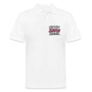 Ich bleibe für immer Jungfrau Vorbild - Männer Poloshirt - Weiß - Vorne - Kai (181cm)