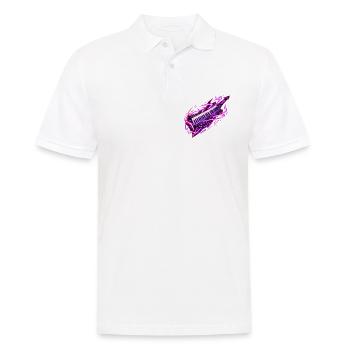 Neon Galaxy Keytar - Männer Poloshirt - Weiß - Vorne - Kai (181cm)