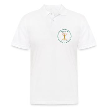 Rooted in Christ – Colossians 2:7 Christian - Männer Poloshirt - Weiß - Vorne - Kai (181cm)