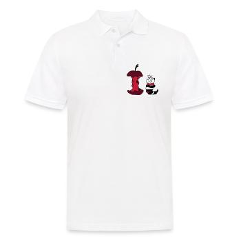 Apfel und Wurm - Männer Poloshirt - Weiß - Vorne - Kai (181cm)