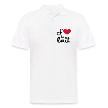 J'aime le lait - Bébé - Polo Homme - blanc - Devant - Kai (181cm)