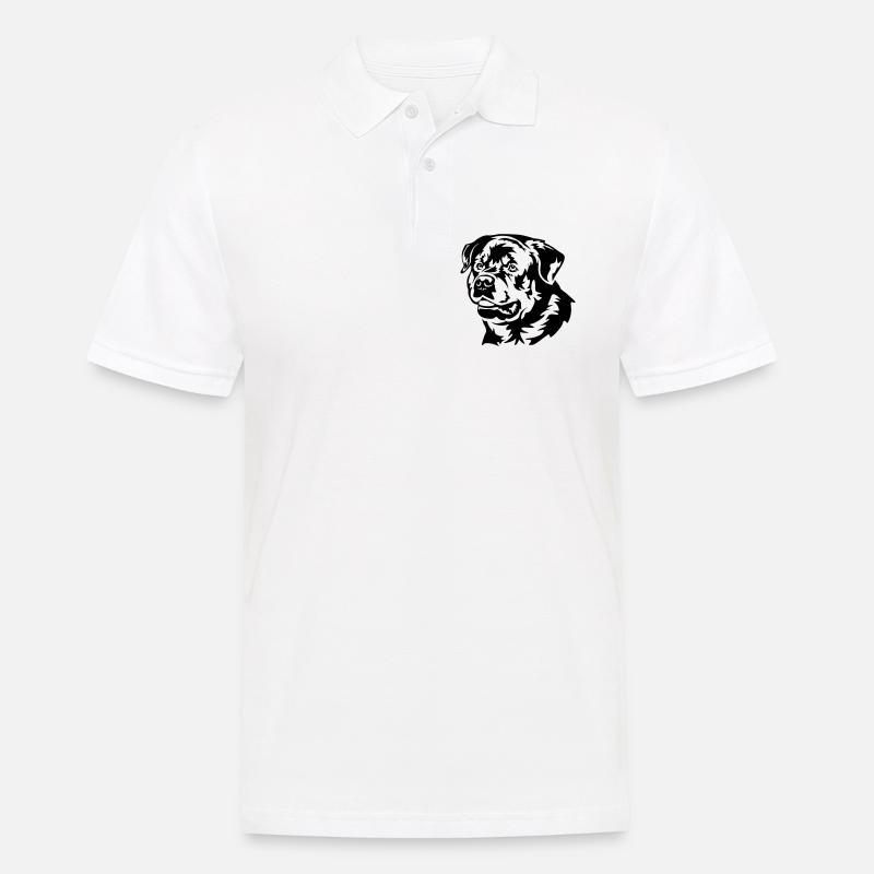 Rottweiler Kopf - Männer Poloshirt - Weiß