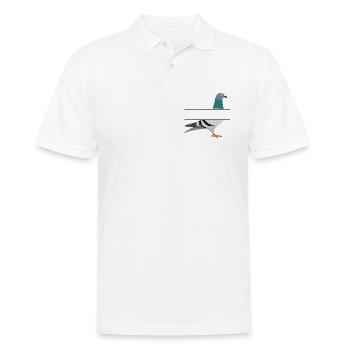 Taube mit leerer Textleiste dazwischen, um Ihren eigenen Namen zu erstellen - Männer Poloshirt - Weiß - Vorne - Kai (181cm)