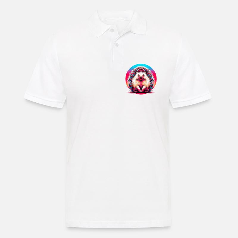 Igel - Männer Poloshirt - Weiß