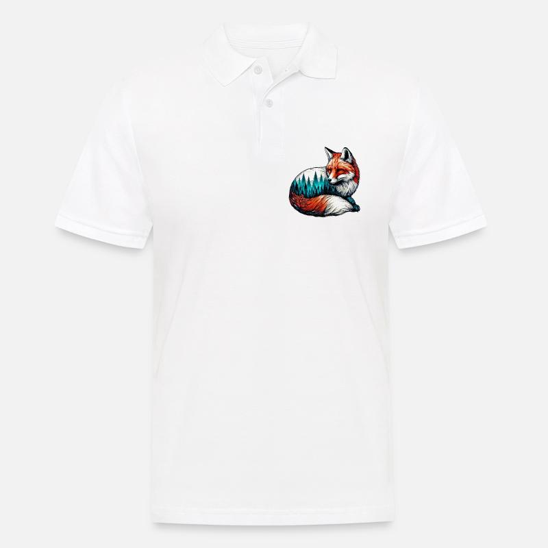 Fuchs - Männer Poloshirt - Weiß