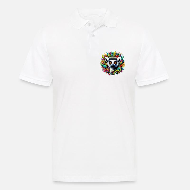 Lemur - Männer Poloshirt - Weiß