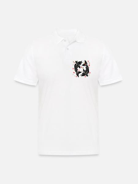 Sternzeichen Stern Logo Fische - Männer Poloshirt - Weiß