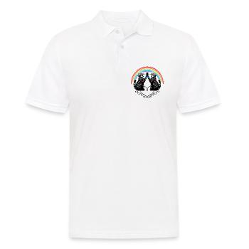 Katzen Regenbogen Love is Love Reflection - Männer Poloshirt - Weiß - Vorne - Kai (181cm)