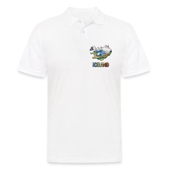 Aquarell Landkarte Island - Männer Poloshirt - Weiß - Vorne - Kai (181cm)