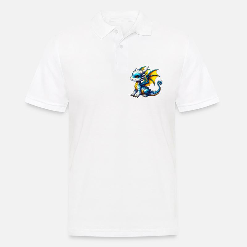 Drache - Männer Poloshirt - Weiß