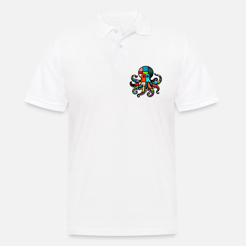 Krake - Männer Poloshirt - Weiß