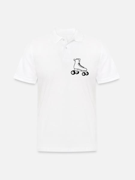 Rollerskates Line Art - Männer Poloshirt - Weiß