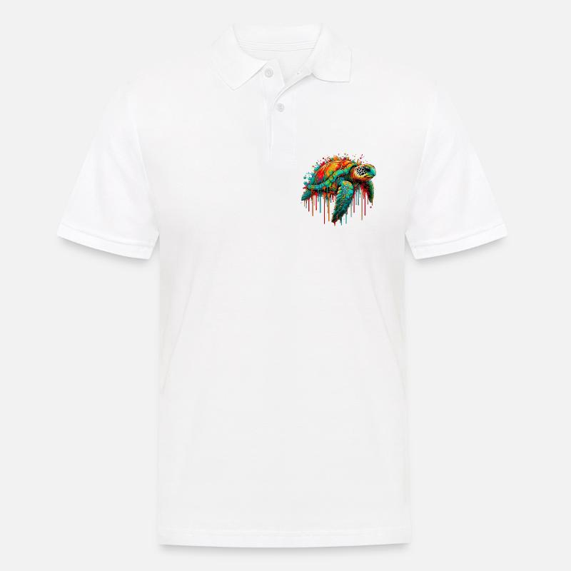 Schildkröte - Männer Poloshirt - Weiß