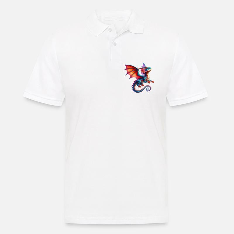 Drache - Männer Poloshirt - Weiß
