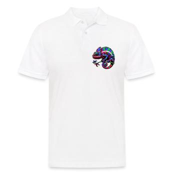Chamäleon - Männer Poloshirt - Weiß - Vorne - Kai (181cm)