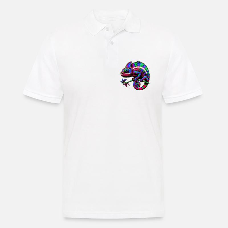 Chamäleon - Männer Poloshirt - Weiß