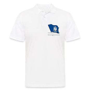 Drapeau Lousiane text banner - Polo Homme - blanc - Devant - Kai (181cm)