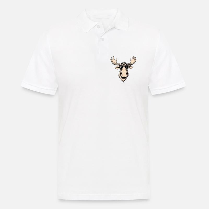 Elch - Männer Poloshirt - Weiß
