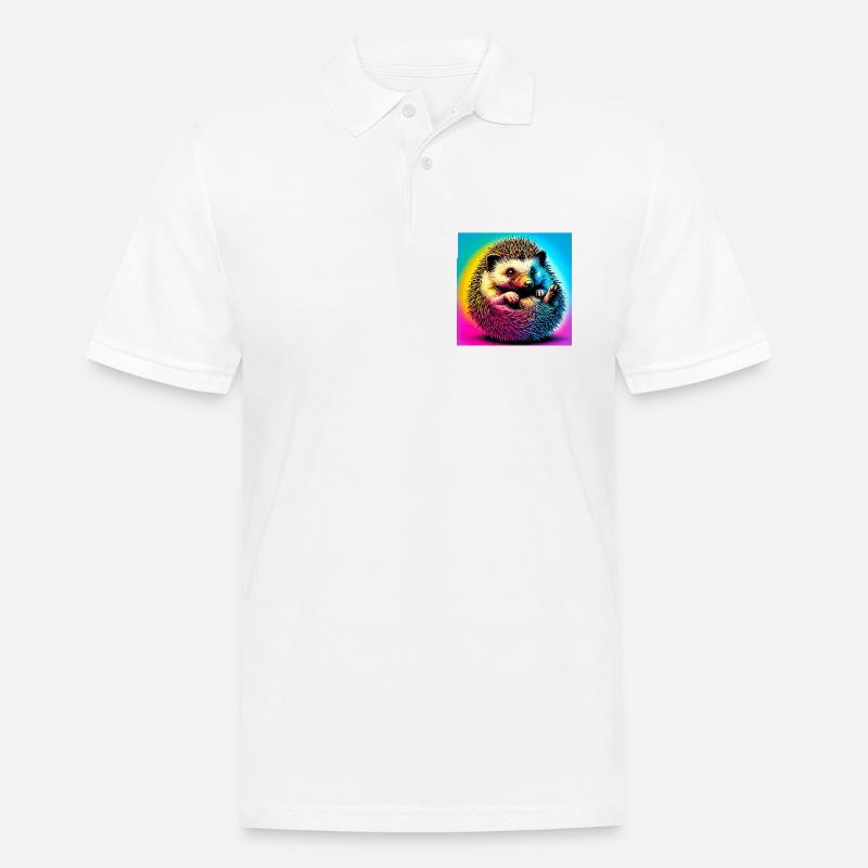 Igel - Männer Poloshirt - Weiß