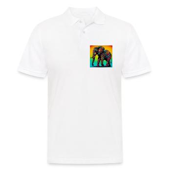 Elefant - Männer Poloshirt - Weiß - Vorne - Kai (181cm)