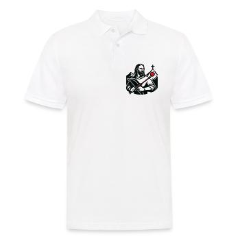 Figure légendaire de la Suisse - Polo Homme - blanc - Devant - Kai (181cm)