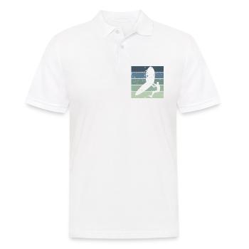 Silhouette Wingfoiler mit Surfbrett - Männer Poloshirt - Weiß - Vorne - Kai (181cm)