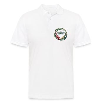 Dragonfly Floral Wreath Frame - Men's Polo Shirt - white - Front - Kai (181cm)
