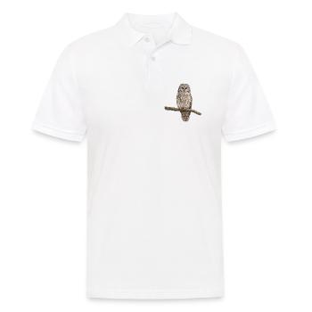 Hibou de l’Oural sur une branche - Polo Homme - blanc - Devant - Kai (181cm)