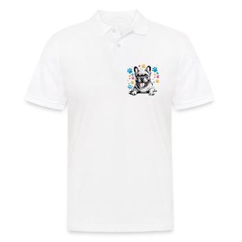 French Bulldog Cartoon Funny Bully with - Men's Polo Shirt - white - Front - Kai (181cm)