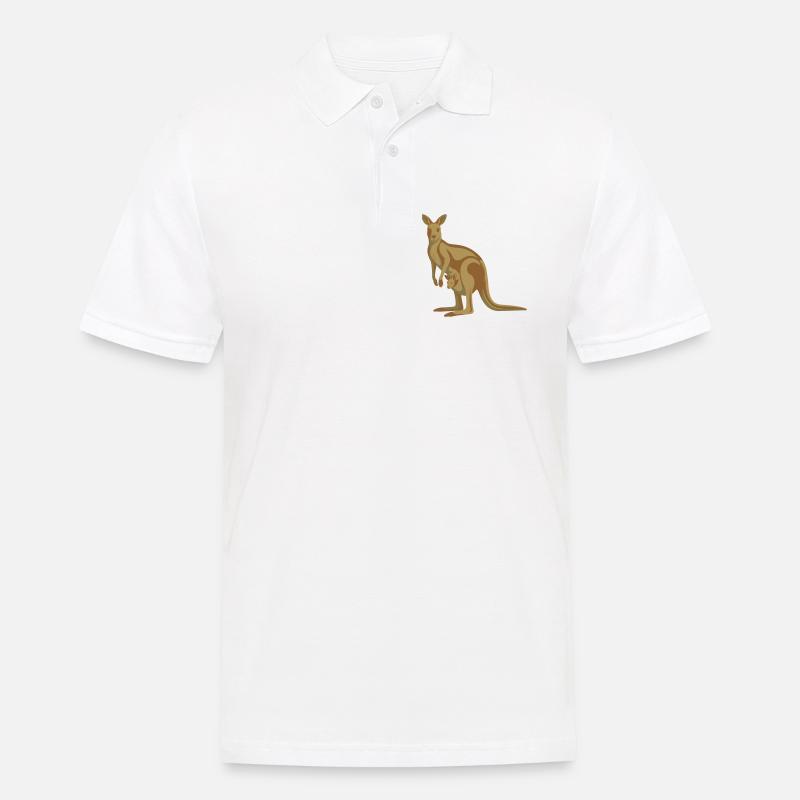Känguru Mutter mit Nachwuchs - Männer Poloshirt - Weiß