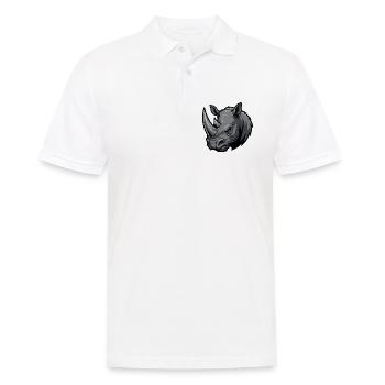 Grauer Rhino Kopf Mascot - Männer Poloshirt - Weiß - Vorne - Kai (181cm)