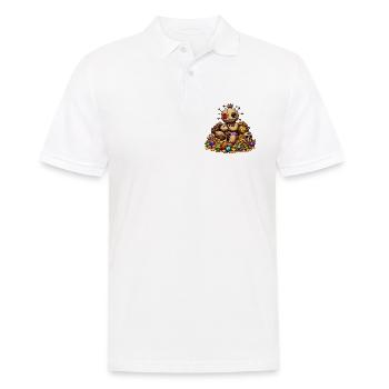 Sewn Voodoo Doll Treasure Pirate in Gold - Men's Polo Shirt - white - Front - Kai (181cm)