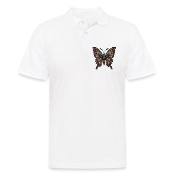 Geometric Tribal Butterfly - Men's Polo Shirt - white - Front - Kai (181cm)