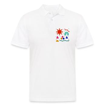 Lebendige Geometrie Sonnenfarben Muster - Männer Poloshirt - Weiß - Vorne - Kai (181cm)