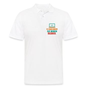 Es funktioniert auf meinem Rechner – IT Spruch - Männer Poloshirt - Weiß - Vorne - Kai (181cm)