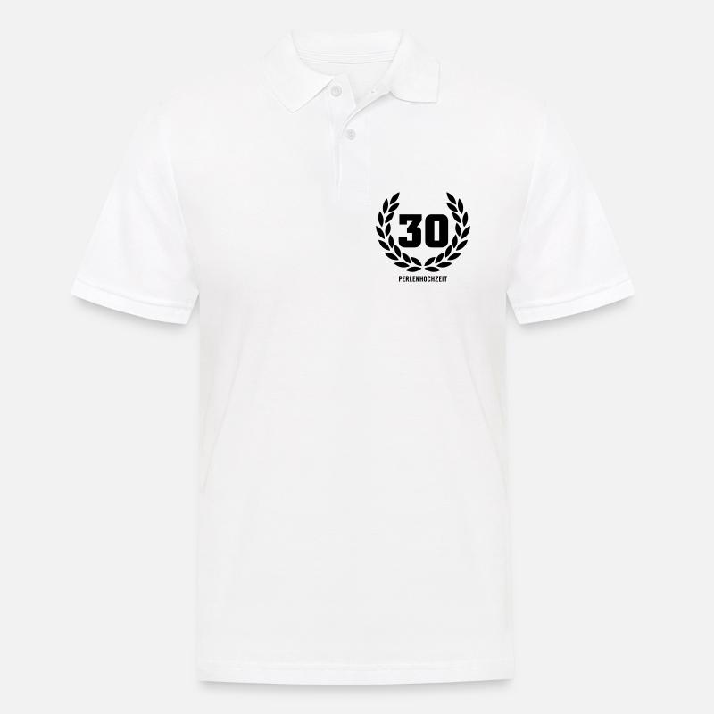30 Perlenhochzeit - Männer Poloshirt - Weiß