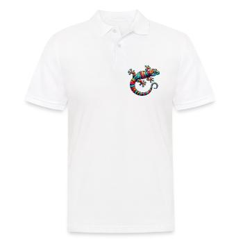 Gecko - Männer Poloshirt - Weiß - Vorne - Kai (181cm)