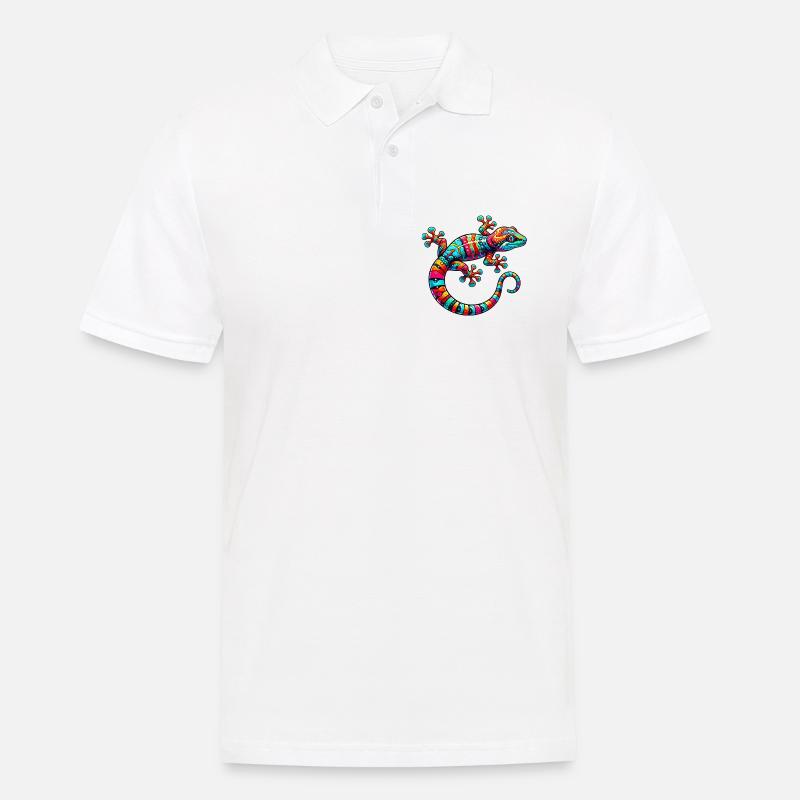 Gecko - Männer Poloshirt - Weiß